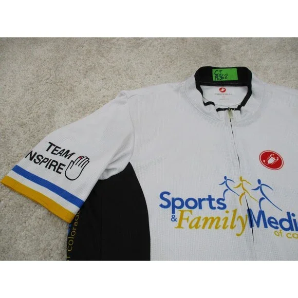 Castelli Cycling Jersey Men 3XL XXXL White Black Scorpion Zip Bike Shirt USA - Picture 3 of 12